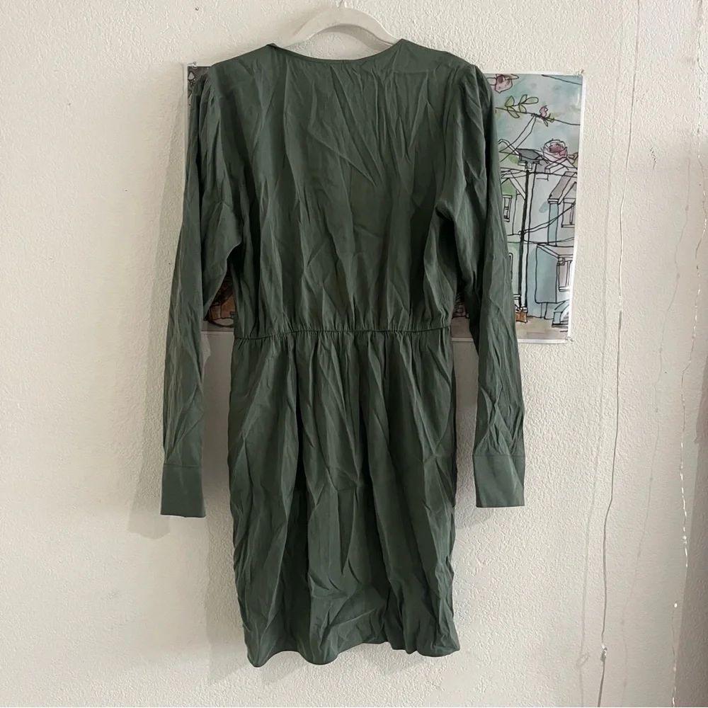 Michael Stars Mary Wrap Dress – Tarragon Green, Size M - Picture 2 of 8